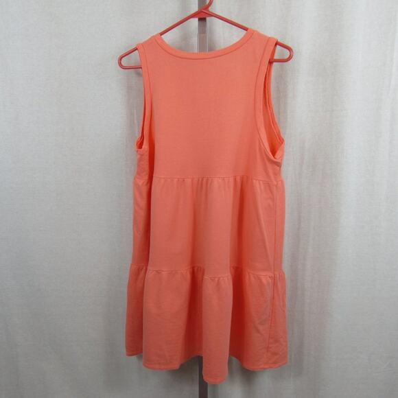 Sew In Love Small Coral Sleeveless Tank Tunic Tiered Cotton Dress Cottage - Picture 4 of 5